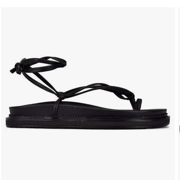 Nine West Sarest Ankle Tie Platform Sandal | Black | size 8 - Picture 6 of 8